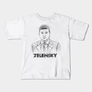 Zelenskyy scribble art. Kids T-Shirt